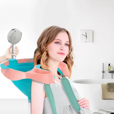 Bassin de lavage de cheveux pliable bleu ou rose