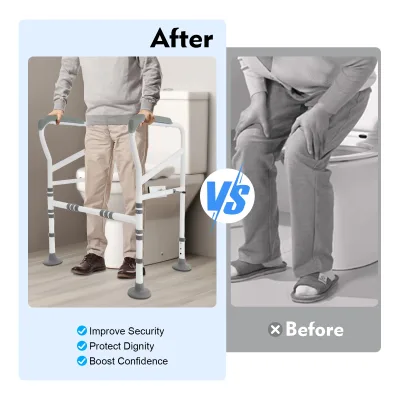 Cadre de toilette réglable en acier au carbone – image 2