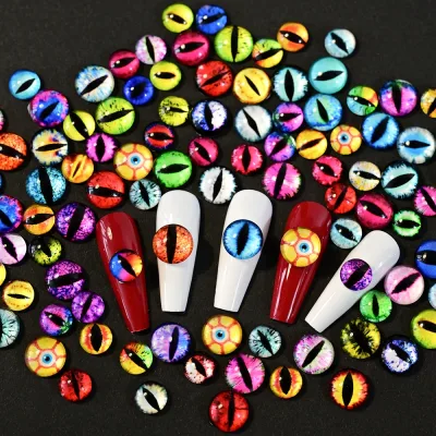 Charmes pour ongles en verre, yeux d'animaux