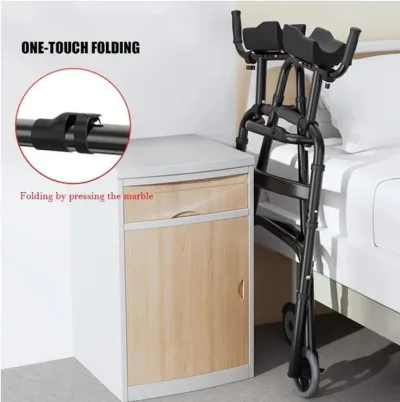 Déambulateur pliable à 2 roues en aluminium