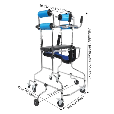 Déambulateur vertical réglable à 8 roues, acier – image 2