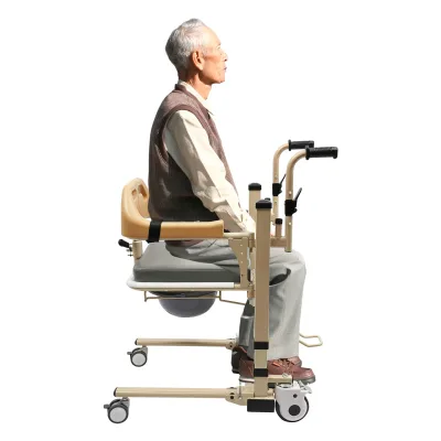 Fauteuil de transfert hydraulique jaune à 4 roues
