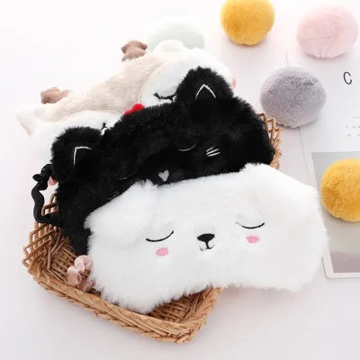 Masque de sommeil en peluche, motif animal – image 2