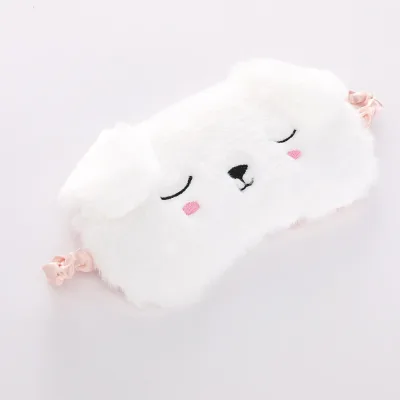 Masque de sommeil en peluche, motif animal – image 3