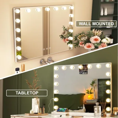Miroir de maquillage à LED, cadre en inox – image 3