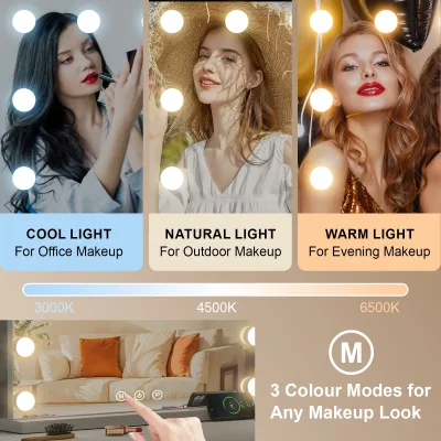 Miroir de maquillage éclairé à 17 LED – image 2