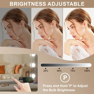 Miroir de maquillage éclairé à 17 LED – image 3