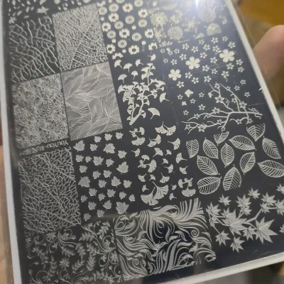 Plaque de stamping ongles motifs d'automne en inox – image 2