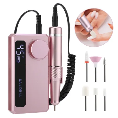Ponceuse à ongles électrique rose, rechargeable
