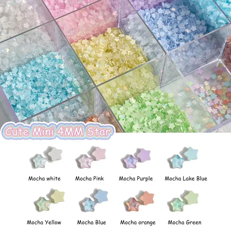 Strass étoiles 4 mm pour ongles, lot de 100 pièces