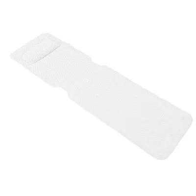 Tapis de bain blanc alvéolé avec coussin, 125 × 36 cm – image 2